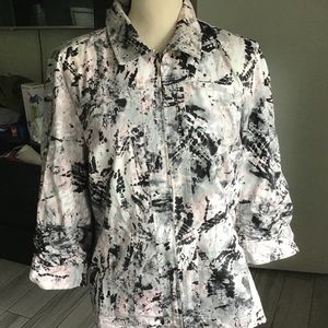 Chico’s Womens Marble Zip Up Jacket